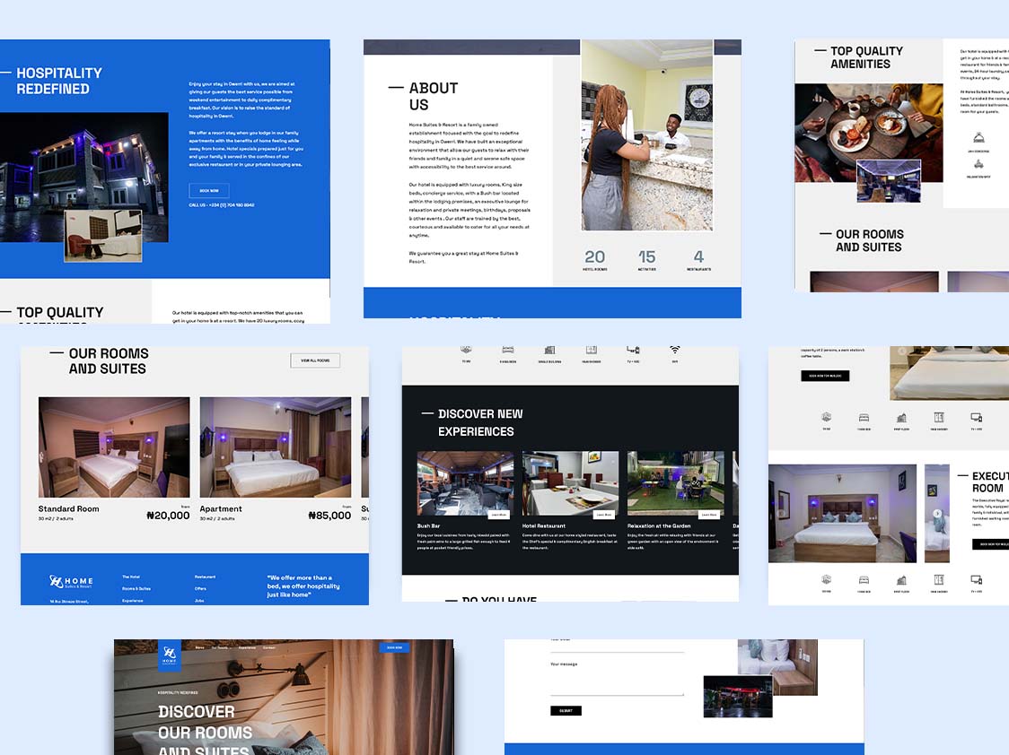 An image showing the Home Suites page